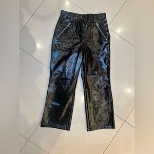 Black never worn before topshop leather jeans.